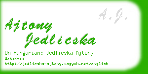 ajtony jedlicska business card